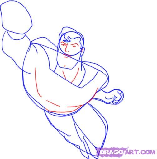 504x512 How To Draw Superman, Step - Superman Drawing Tutorial