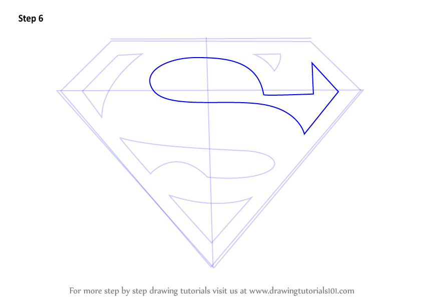 843x597 Learn How To Draw Superman Symbol - Superman Drawing Tutorial