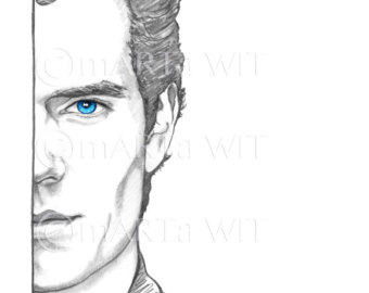 340x270 Henry Cavill Drawing Etsy - Superman Face Drawing