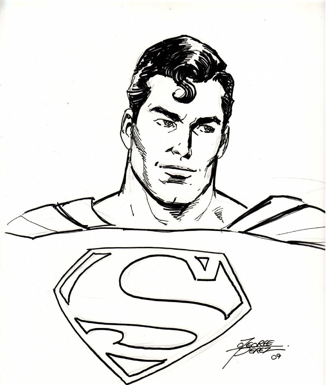 Superman Face Drawing at PaintingValley.com | Explore collection of ...