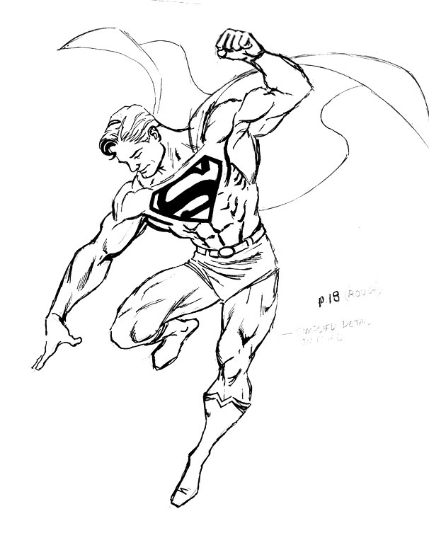 606x753 Drawing Superman's S Emblem In St - Superman Line Drawing