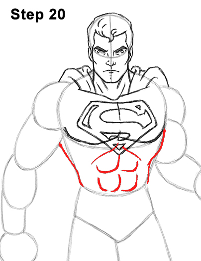 404x523 How To Draw Superman - Superman Line Drawing