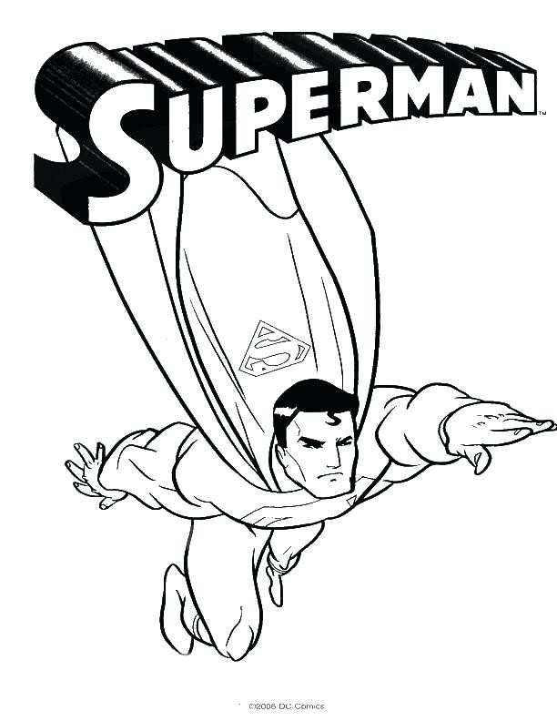 612x792 Logo Coloring Pages Superman Drawing Kids Free Printable - Superman Line Drawing