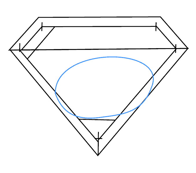 678x600 how to draw superman logo easy step - Superman Logo Drawing