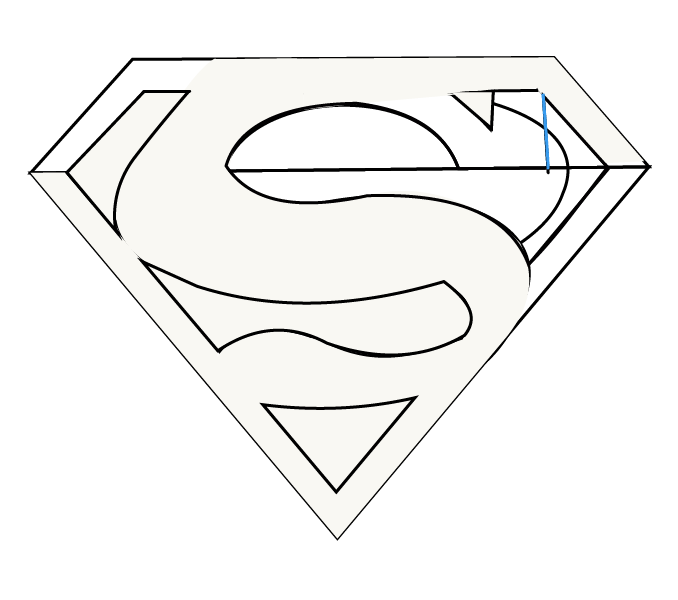 678x600 how to draw superman logo easy step - Superman Logo Drawing