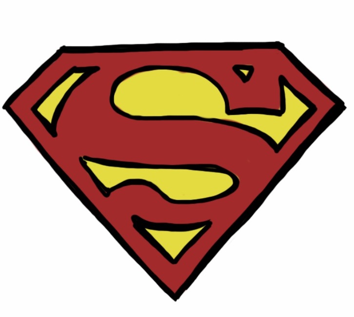 726x651 two fish and an arrow the brotherhood of evil geeks - Superman Logo Drawing