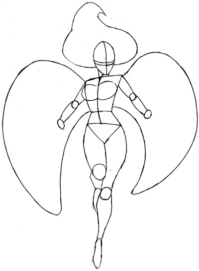 400x546 Superman Or Superhero Outline Drawing - Superman Outline Drawing