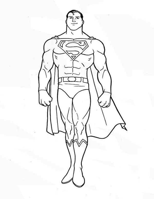 600x776 Superman Outline Coloring - Superman Outline Drawing