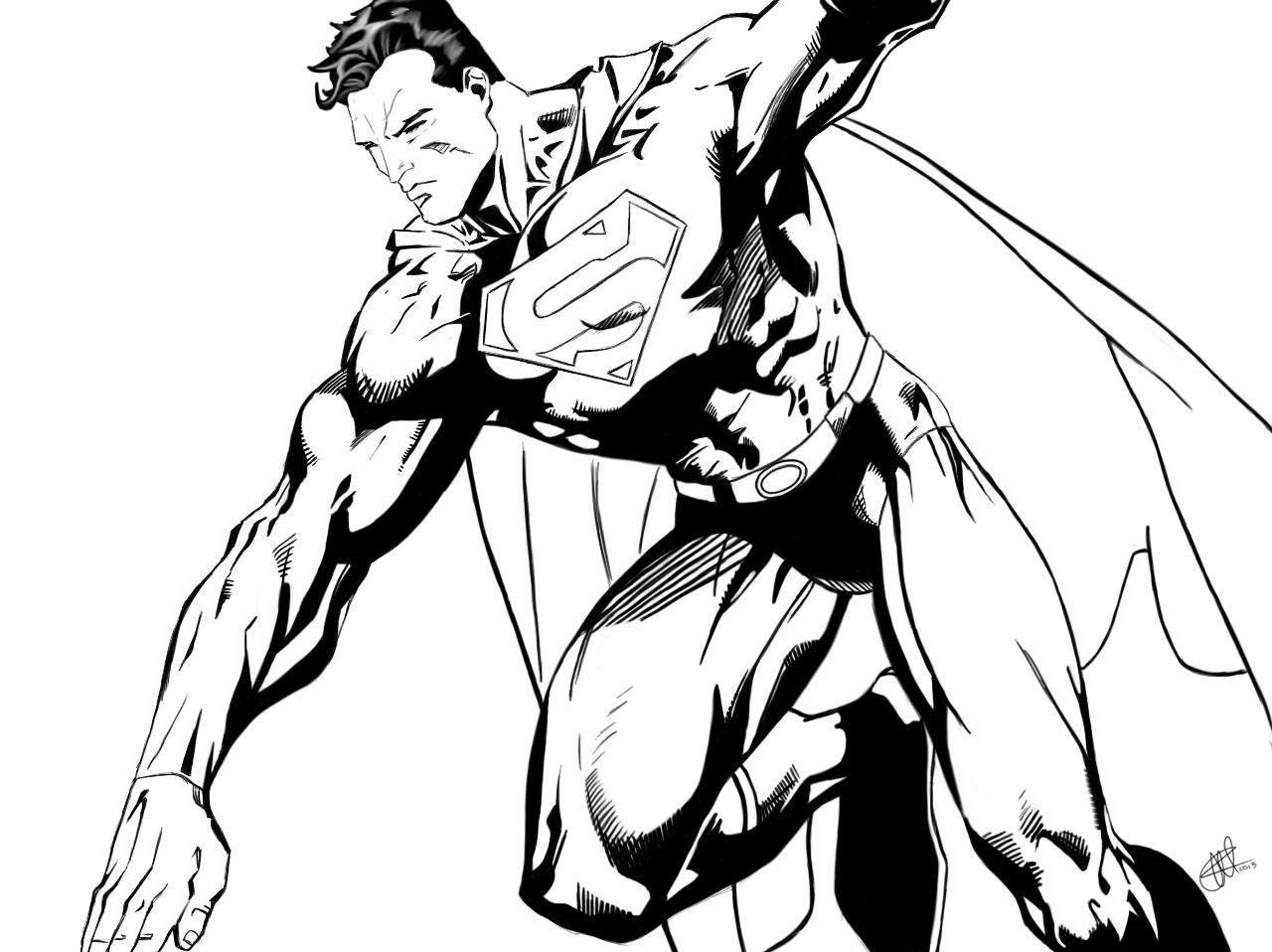 1280x958 Superman Outline - Superman Outline Drawing