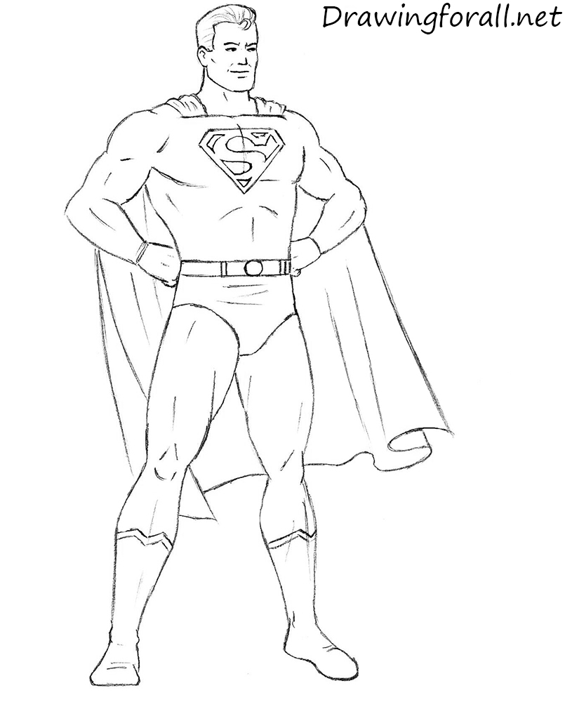 Superman Outline Drawing at PaintingValley.com | Explore collection of ...