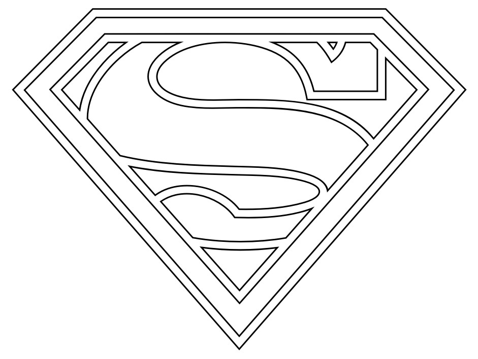 941x708 For Superman Logo Outline - Superman Outline Drawing