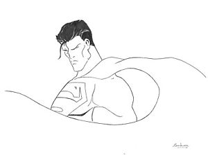 300x224 Original Comic Art Drawing Of Superman C Dc Superheroes - Superman S Drawing