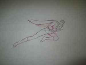 300x225 filmation superman cel drawing rare production drawings ebay - Superman S Drawing