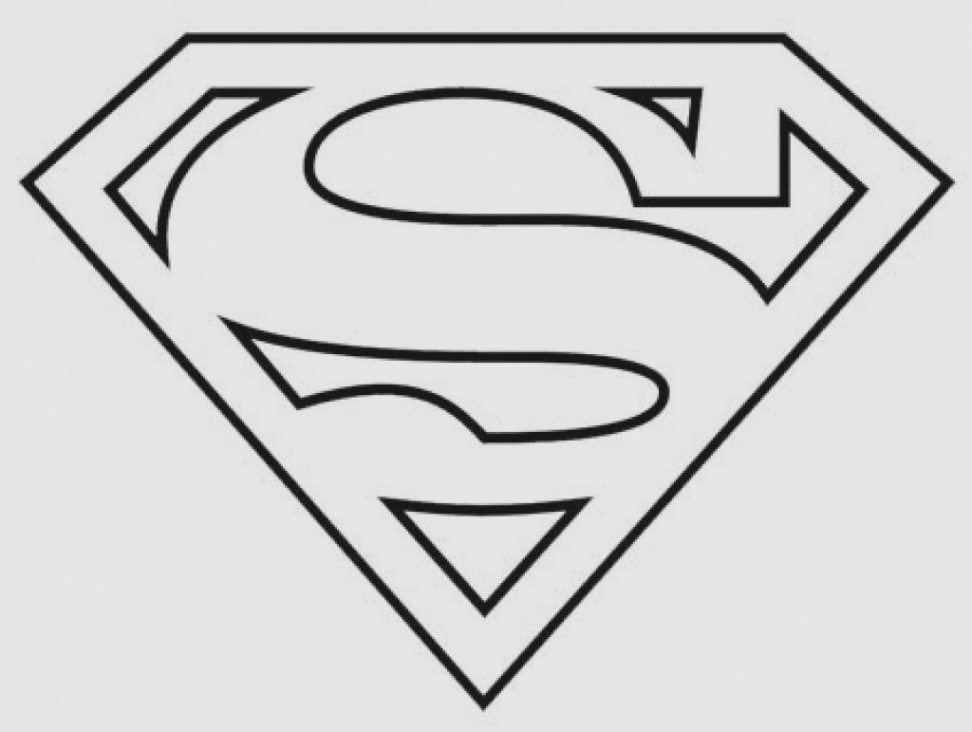 972x732 secrets batman logo coloring pages sign drawing - Superman Sign Drawing