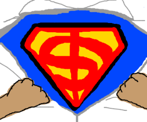 300x250 superman changes symbol to money sign drawing - Superman Sign Drawing
