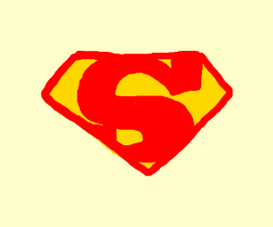 300x250 Superman Sign In Blue Red Drawing - Superman Sign Drawing