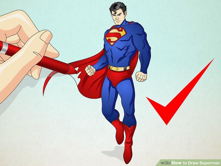 728x546 How To Draw Superman Steps - Superman Simple Drawing