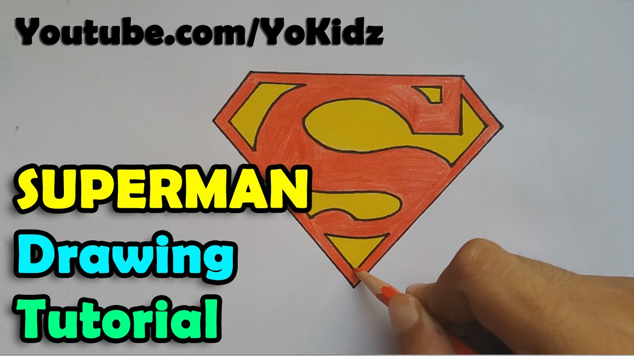 1280x720 How To Draw Superman Symbol Or Logo For Kids - Superman Simple Drawing