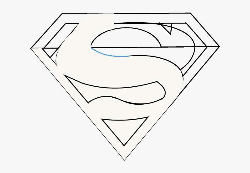 820x567 How To Draw Superman Logo - Superman Symbol Drawing