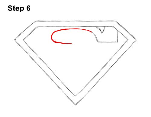 500x386 how to draw the superman symbol video step - Superman Symbol Drawing