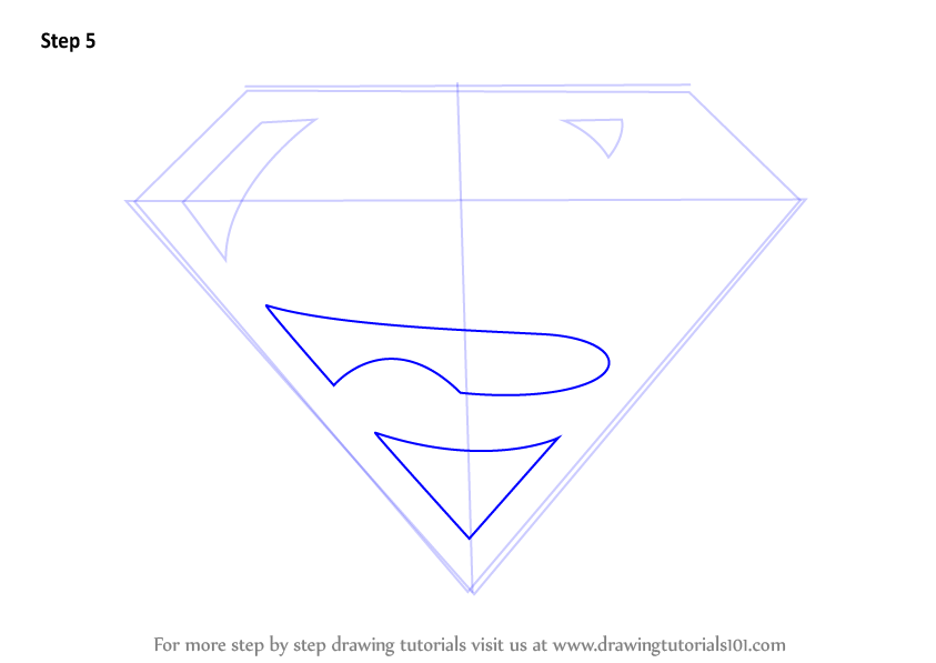 843x597 learn how to draw superman symbol - Superman Symbol Drawing