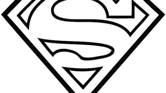 585x329 Superman Logo Coloring - Superman Symbol Drawing