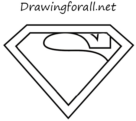450x400 how to draw superman logo how to draw the superman logo - Superman Symbol Drawing