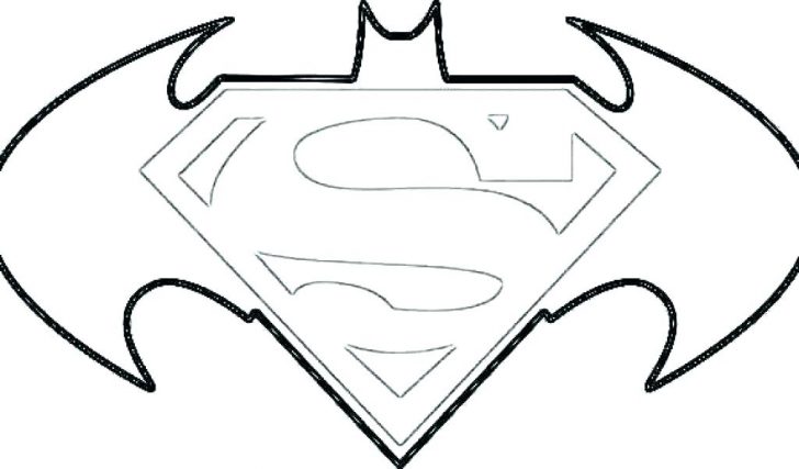 728x427 Batman Vs Superman Logo Coloring Pages Robin Printable Charming - Superman Symbol Drawing