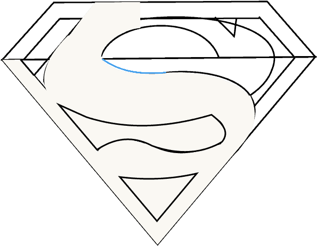 626x487 Download How To Draw Superman Logo - Superman Symbol Drawing