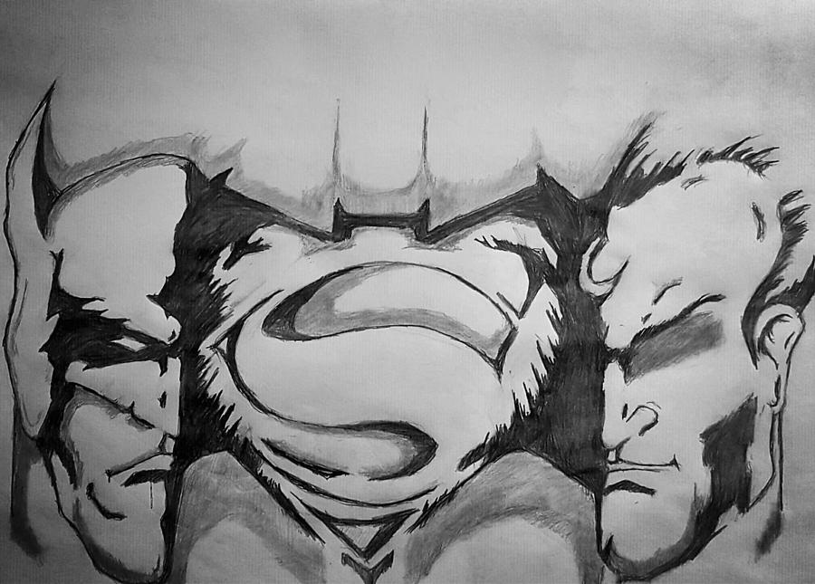 900x645 Batman Vs Superman Drawing - Superman Vs Batman Drawing