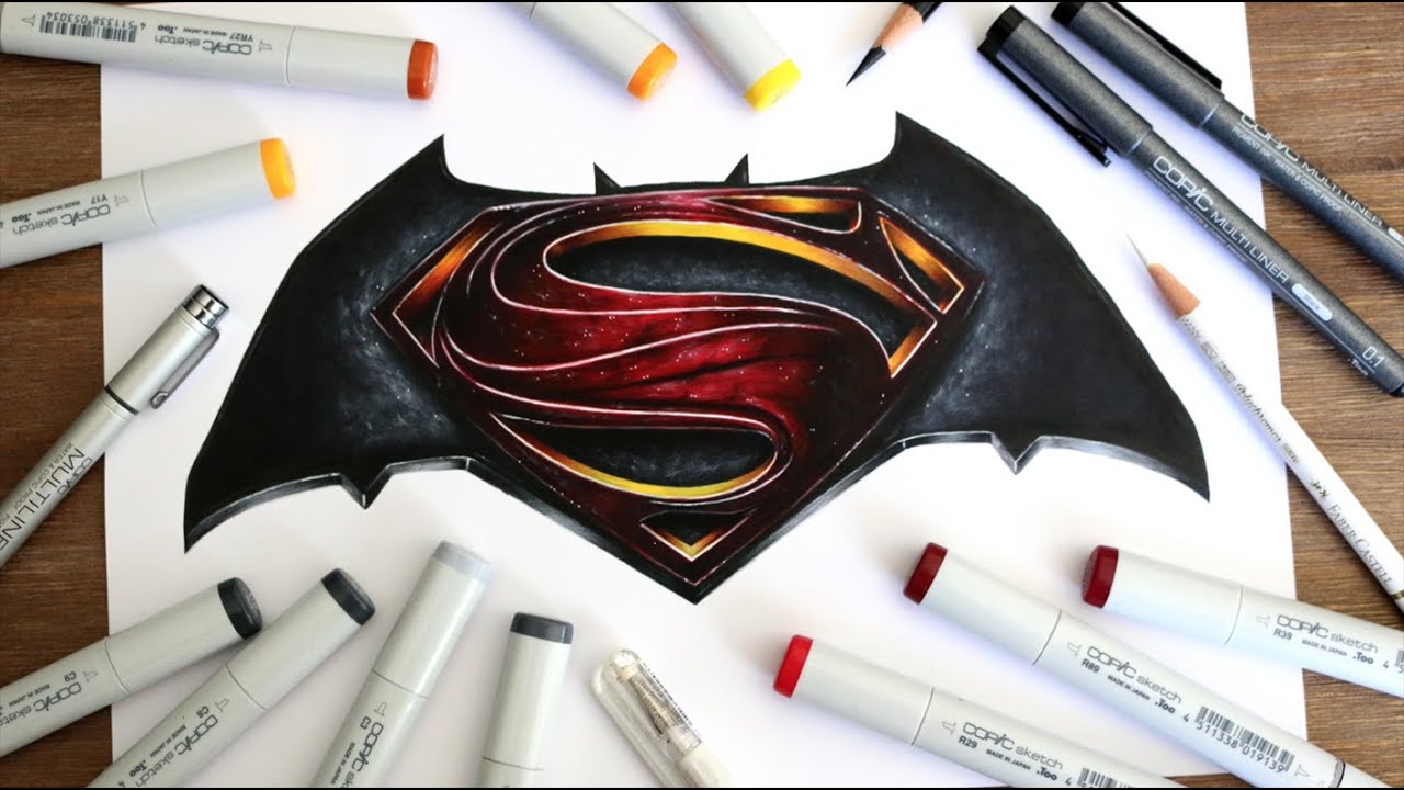 1280x720 Batman V Superman Drawing - Superman Vs Batman Drawing