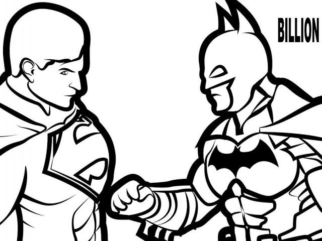 640x480 Batman V Superman Clipart Line Drawing - Superman Vs Batman Drawing