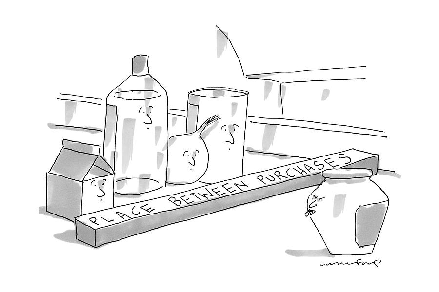 900x599 a jar on a supermarket conveyor belt is sticking drawing - Supermarket Drawing