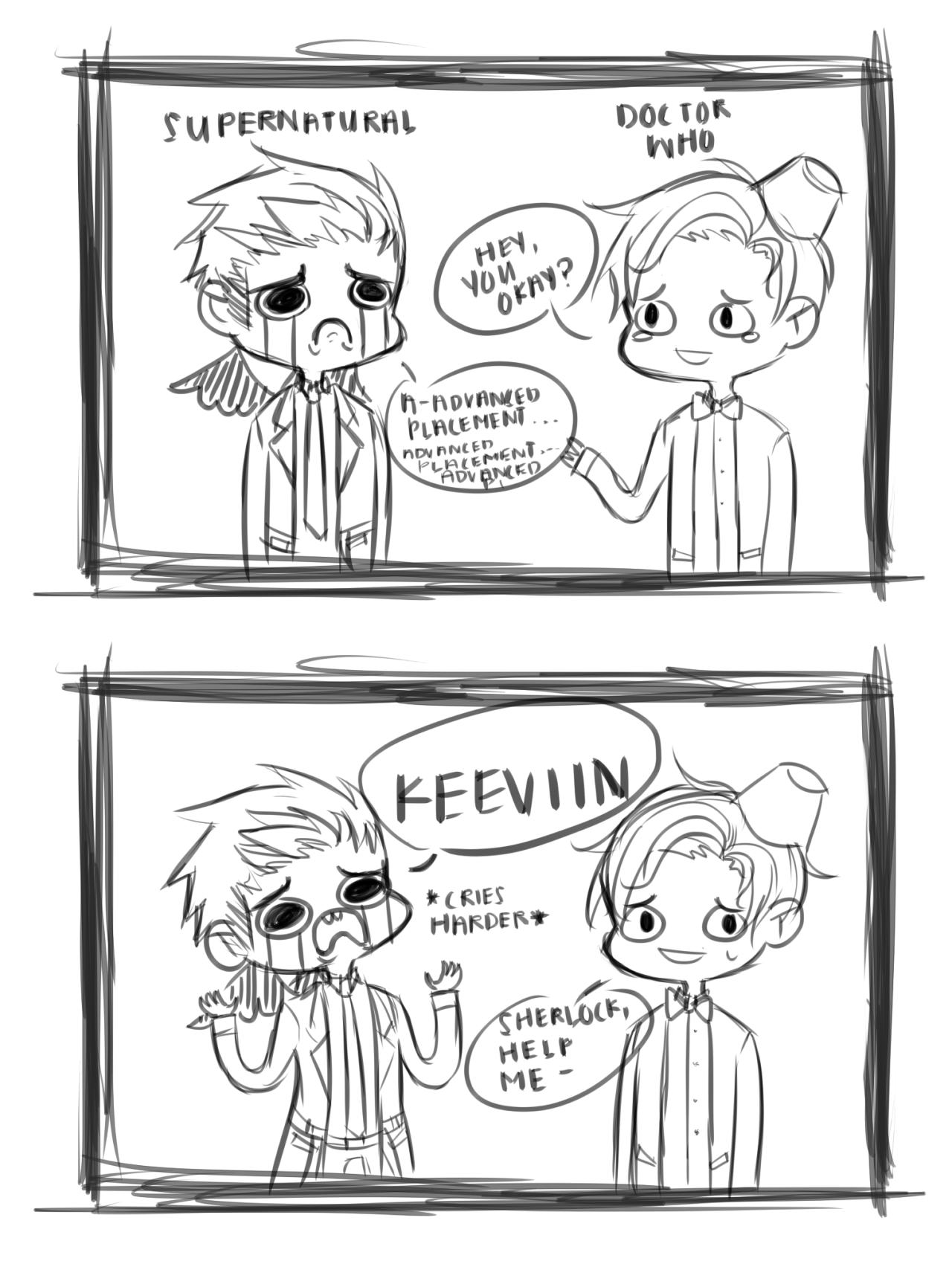 1280x1704 doctor who tumblr sherlock supernatural comic spn bbc sherlock - Supernatural Drawings