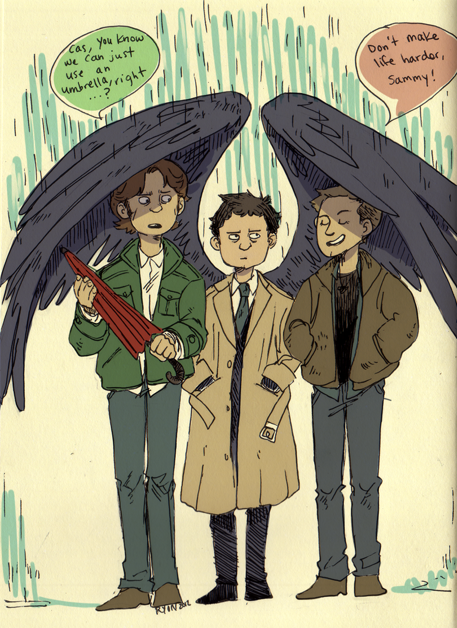 900x1236 supernatural dean winchester sam winchester castiel drawings - Supernatural Drawings