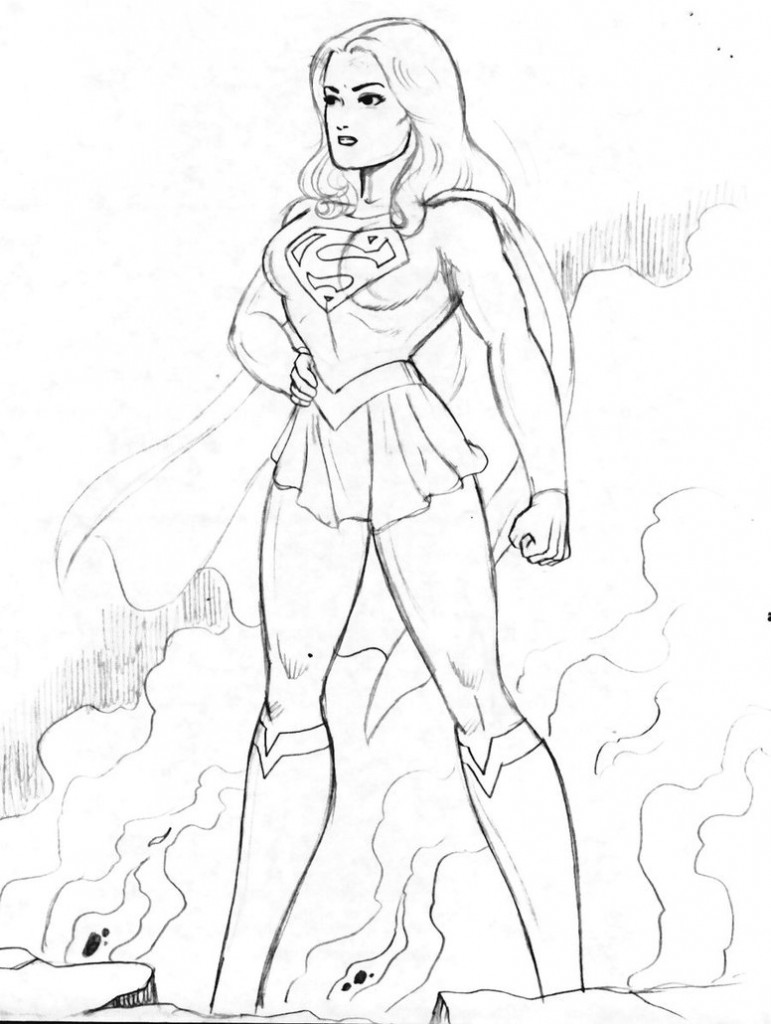 771x1024 superwoman coloring pages - Superwoman Drawing
