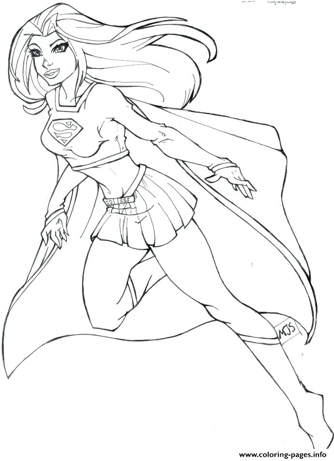 690x951 superwoman coloring pages superwoman drawing colouring - Superwoman Drawing