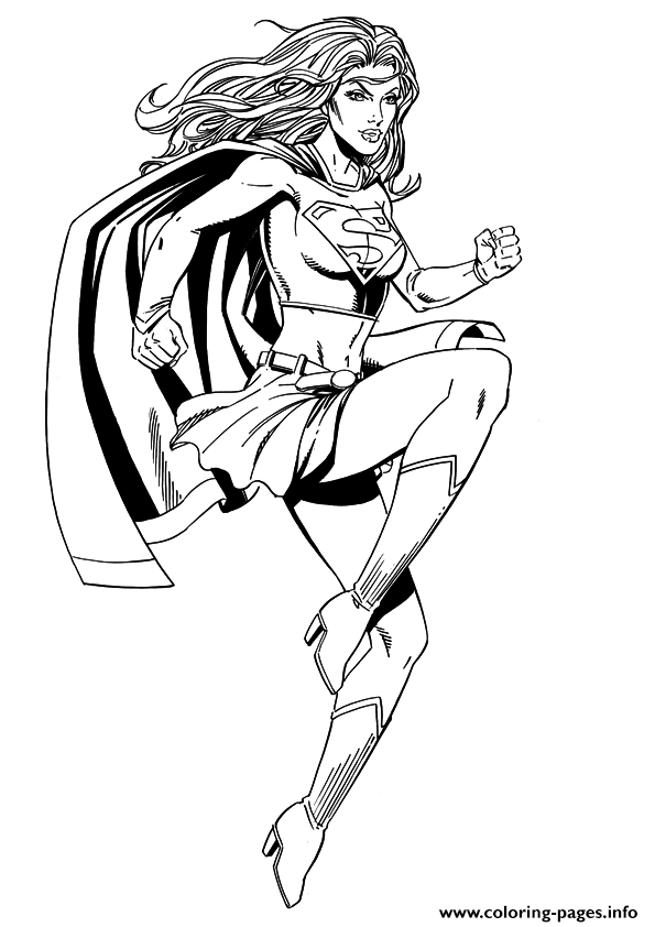 595x842 superwoman coloring pages superwoman drawing colouring - Superwoman Drawing