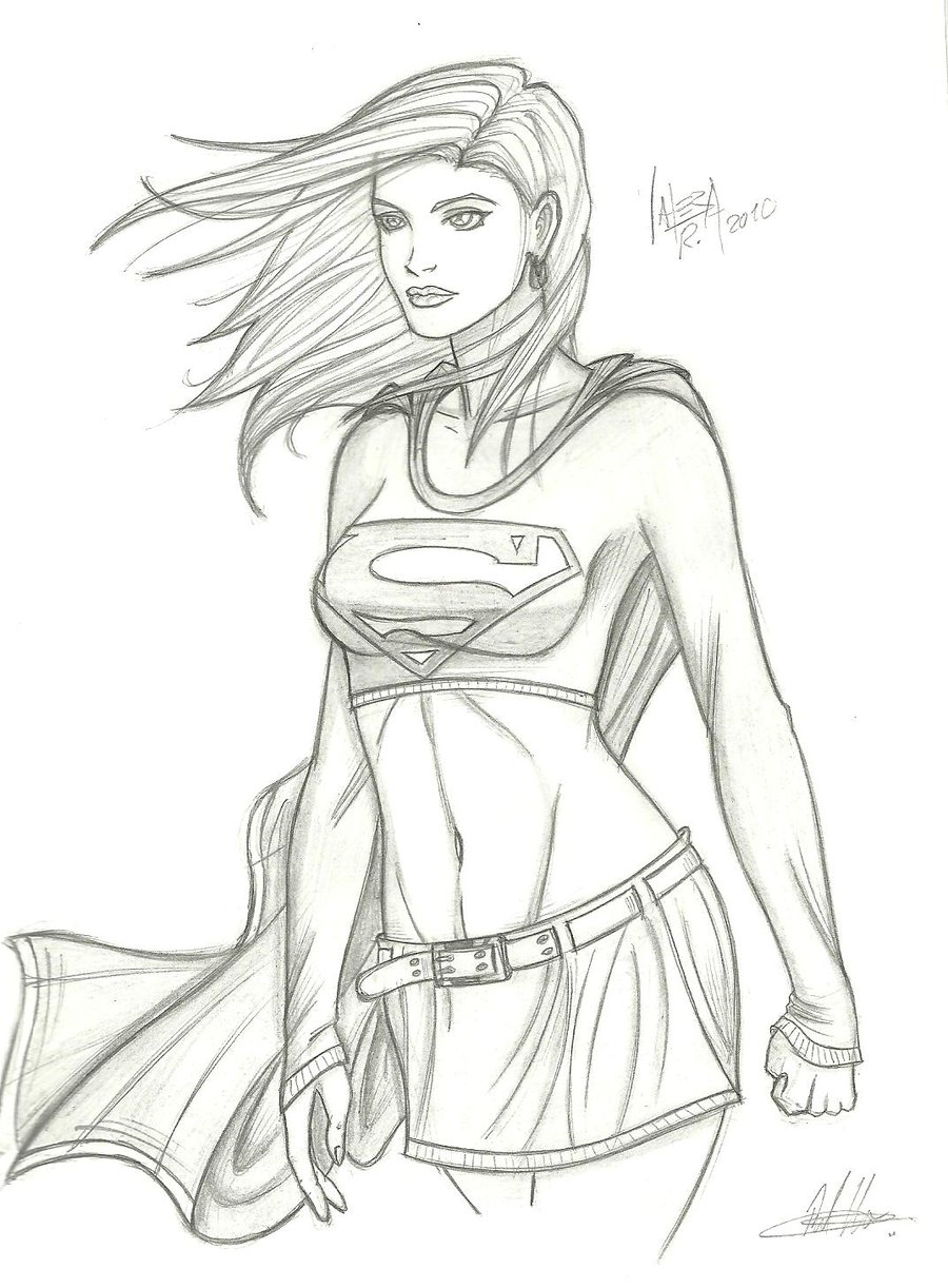 900x1222 superwoman drawing supergirl for free download - Superwoman Drawing