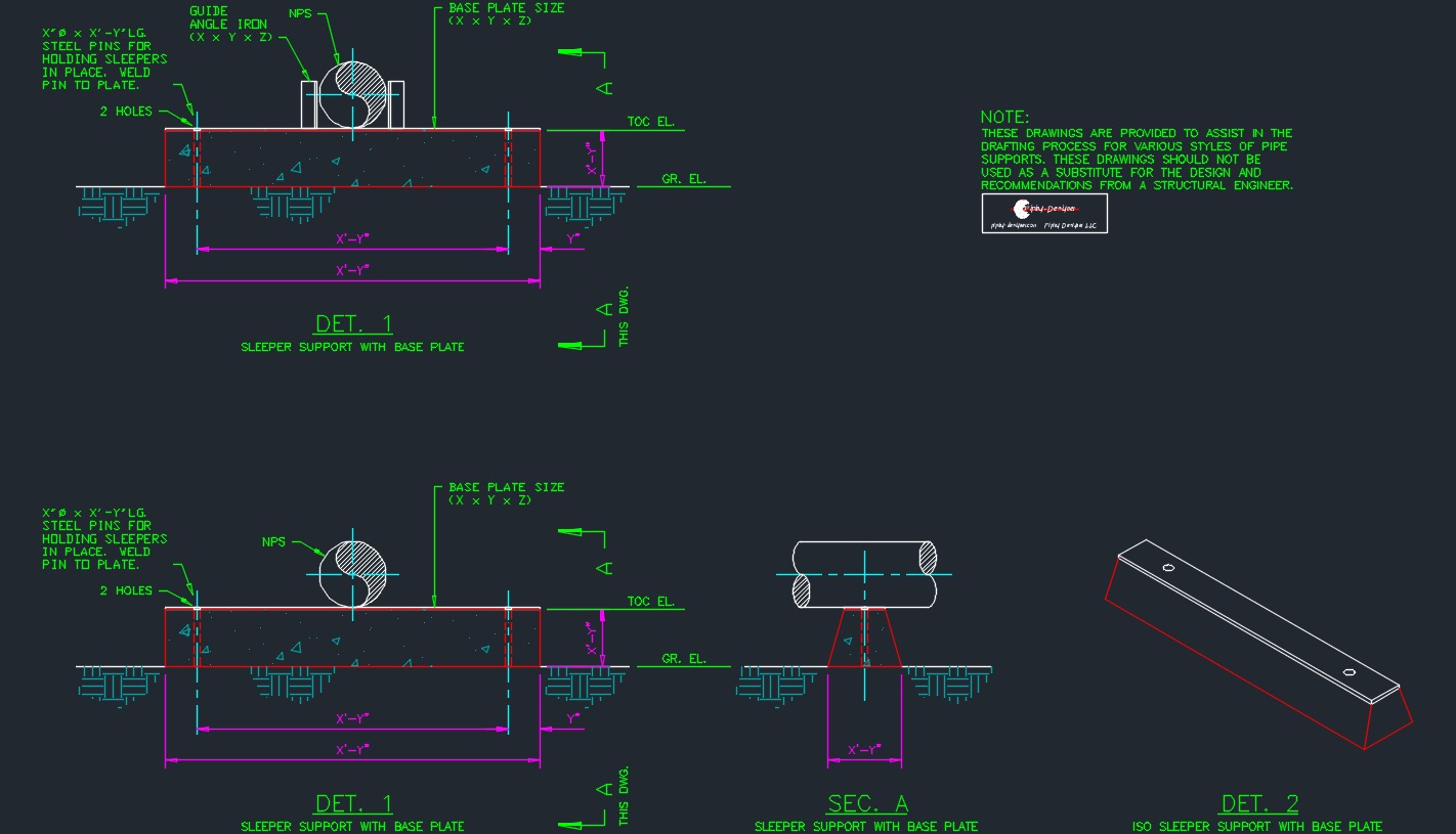 1422x815 Pipe Support Drawing Package - Support Drawing