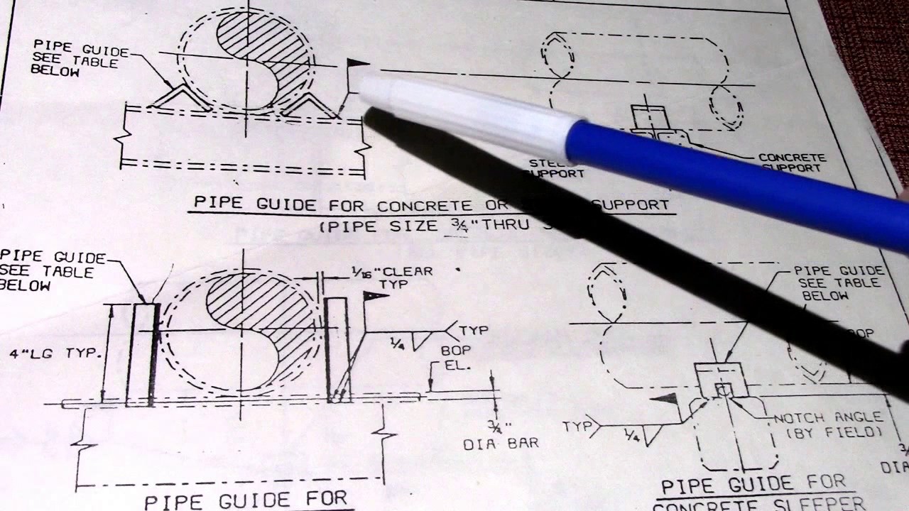1280x720 pipefitter pipe support drawing design data piping notes - Support Drawing