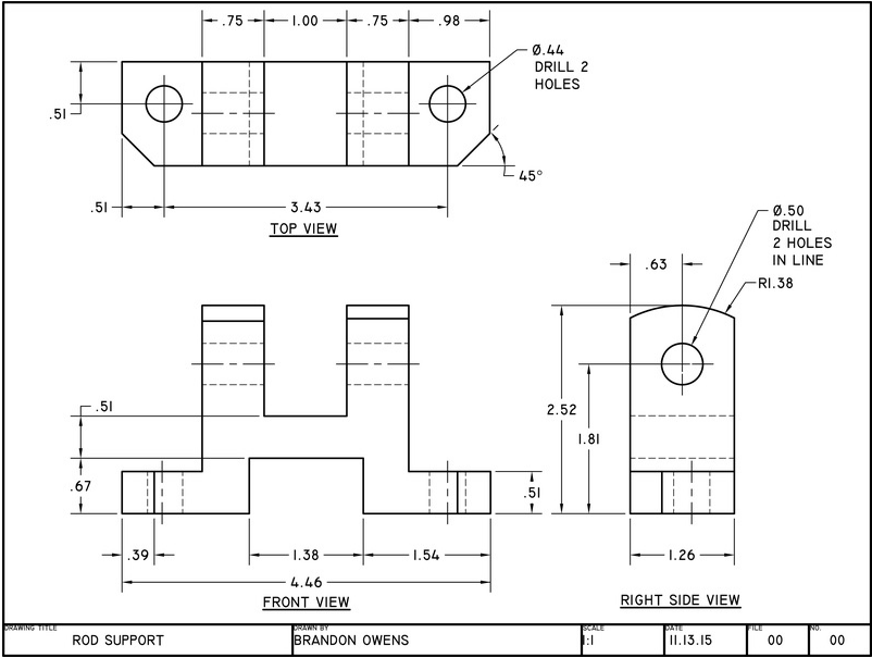 802x605 Rod Support - Support Drawing