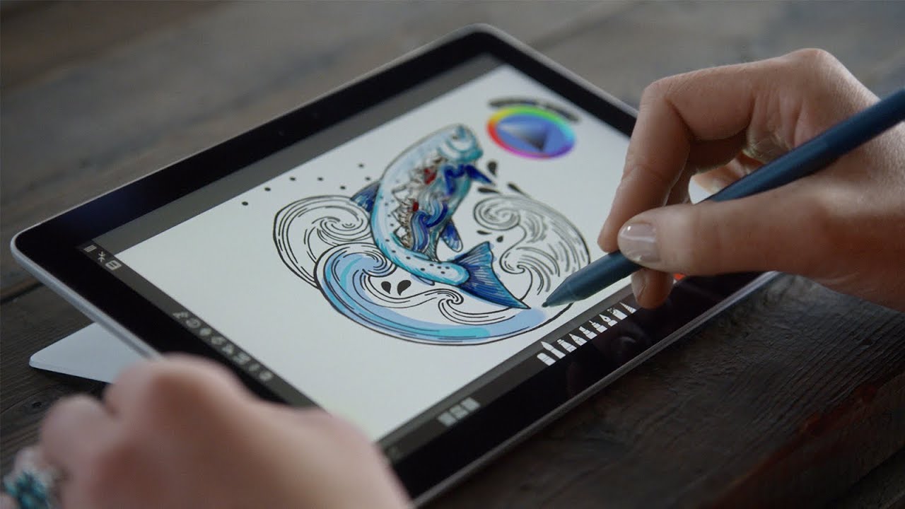 1280x720 the new microsoft surface go and the salmon sisters - Surface Drawing