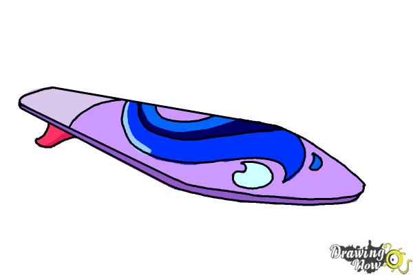 600x400 how to draw a surfboard - Surfboard Cartoon Drawing