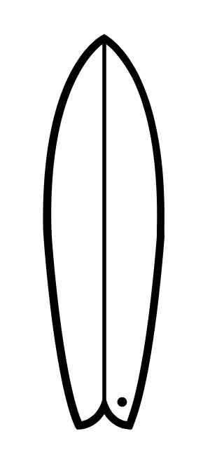 300x652 Rusty Surfboards Real Watersports - Surfboard Drawing. 