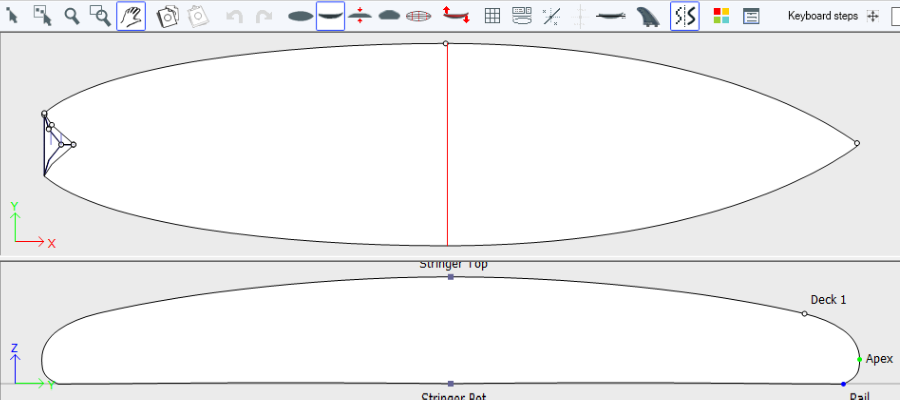 900x400 Surfboard Design Software - Surfboard Drawing Template