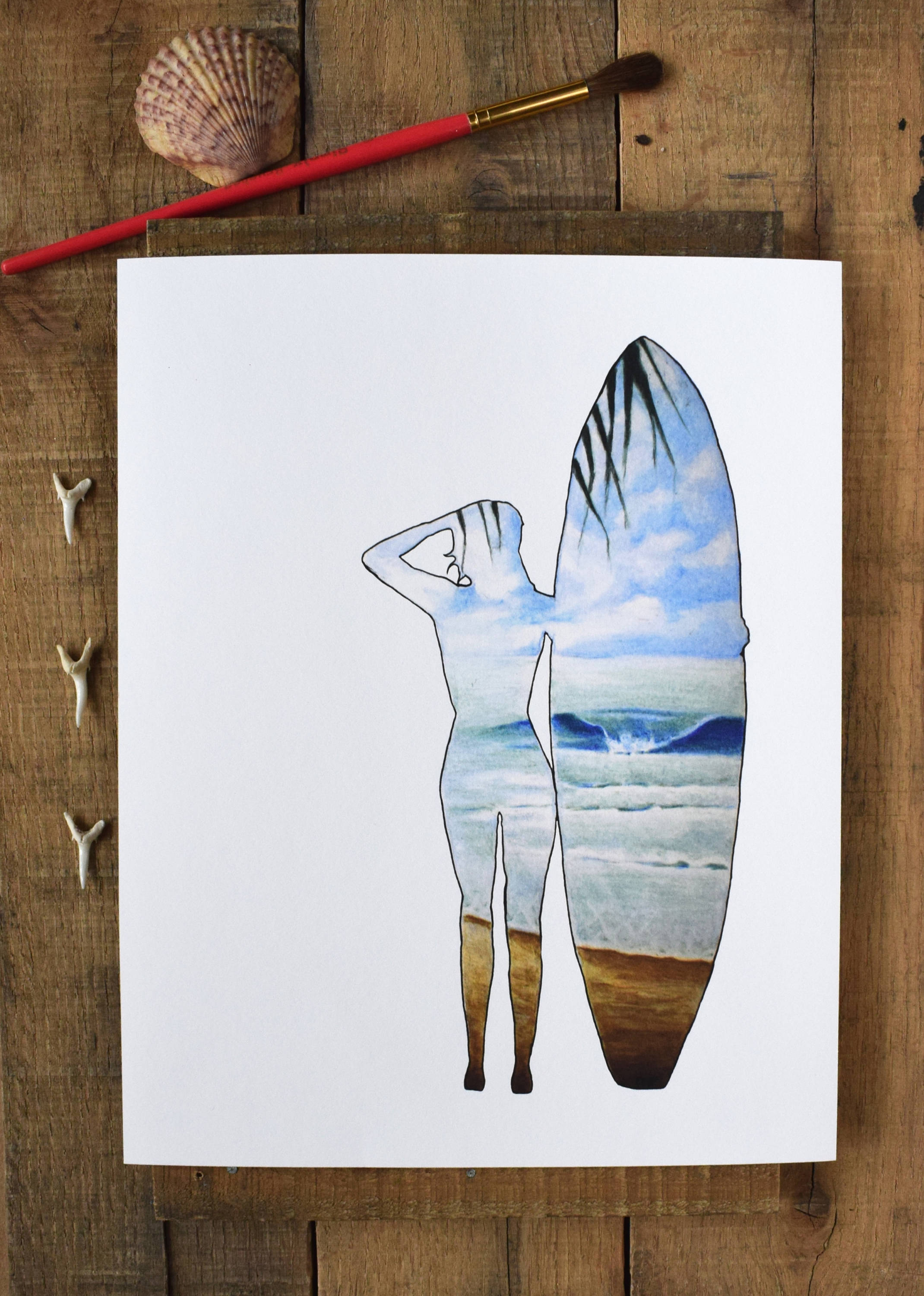 2140x3000 surfer girl surfing art surf drawing surfboard art beach etsy - Surfer Girl Drawing