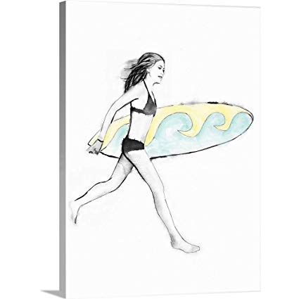 425x425 great big canvas gallery wrapped entitled surfer girl - Surfer Girl Drawing