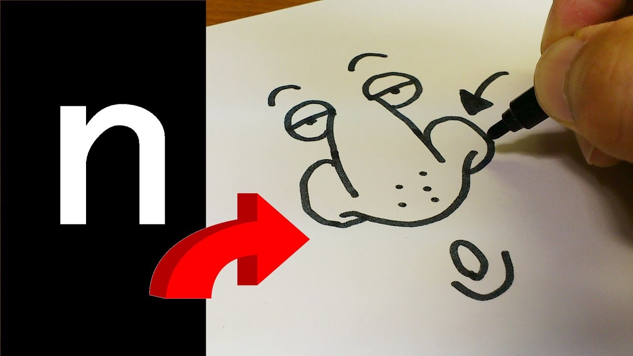 1280x720 how to draw doodle using letters n n for kids ! alphabet - Surprise Drawing