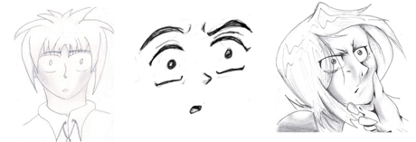 460x157 Learn How To Draw Anime Faces And Face Expressions - Surprised Face Drawing